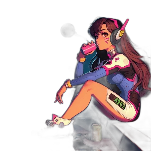 robot, concept art, vaporwave, anime transparent PNG cut-out