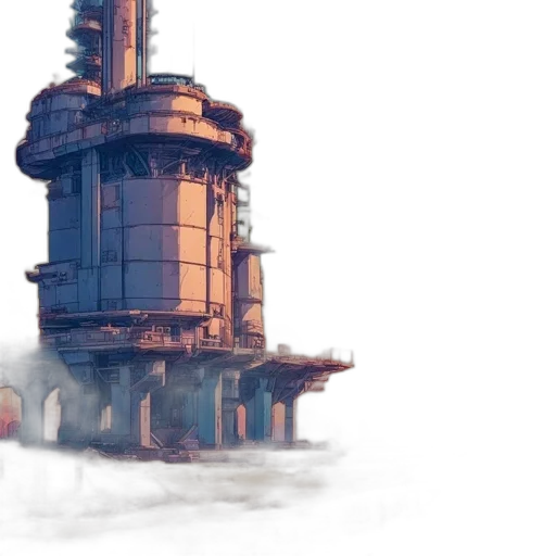 building, robot, concept art, watercolor transparent PNG cut-out