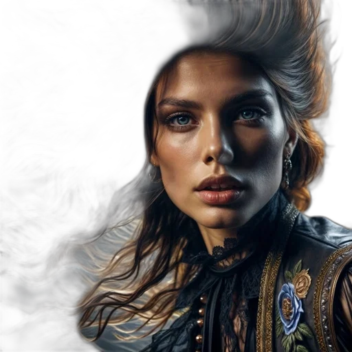 dragon, face, hair, fantasy art transparent PNG cut-out