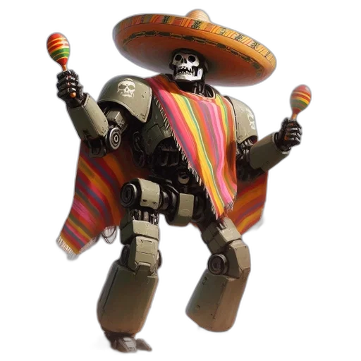 robot, weapon, staff, jacket transparent PNG cut-out