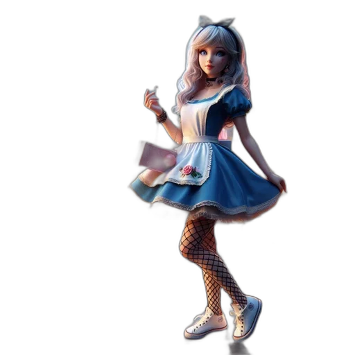 dress, staff, robot, 3d render transparent PNG cut-out
