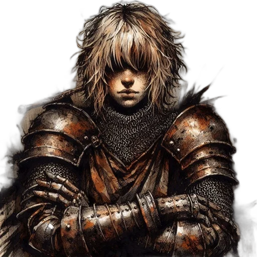 sword, face, jacket, fantasy art transparent PNG cut-out