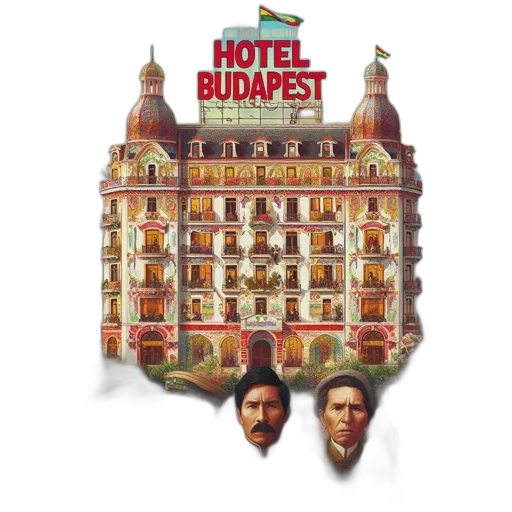 concept art, poster, hotel, budapest transparent PNG cut-out