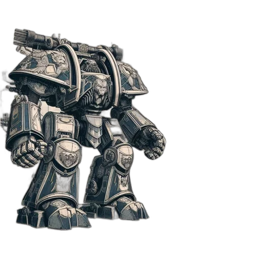 robot, weapon, concept art, 3d render transparent PNG cut-out