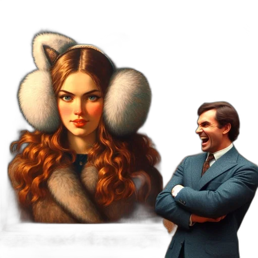 jacket, hair, face, hat transparent PNG cut-out