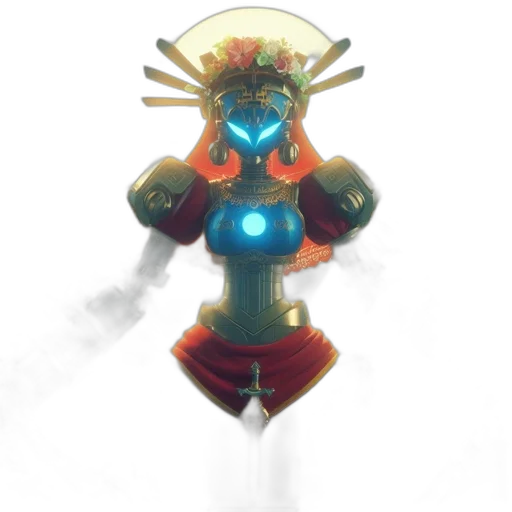 robot, mask, staff, weapon transparent PNG cut-out