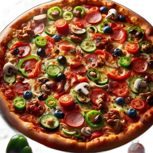food, 3d render, photorealistic, pizza transparent PNG cut-out
