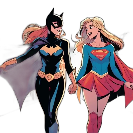 comic book art, concept art, cartoon, two transparent PNG cut-out