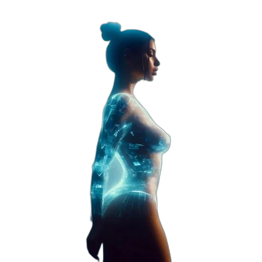 dress, robot, concept art, cyberpunk transparent PNG cut-out