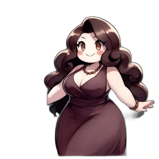 dress, staff, hair, creature transparent PNG cut-out