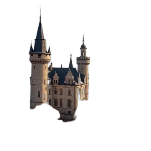 building, crown, dragon, 3d render transparent PNG cut-out