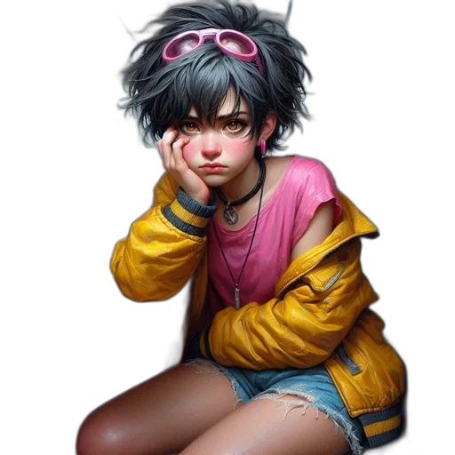 jacket, face, weapon, creature transparent PNG cut-out