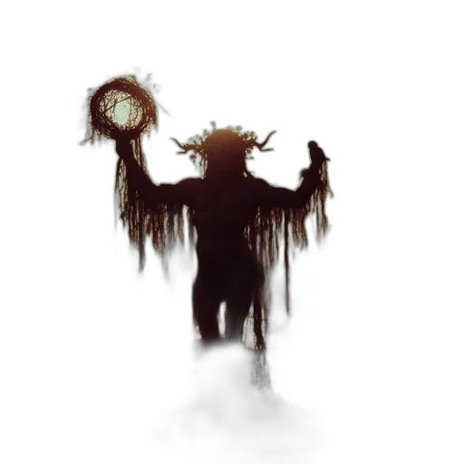 staff, creature, mask, crown transparent PNG cut-out