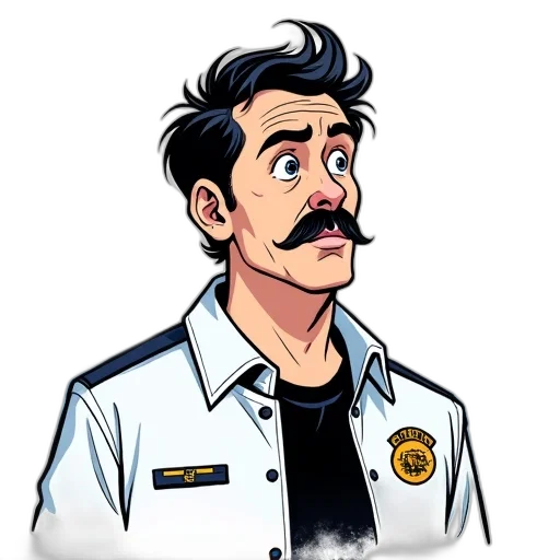 staff, jacket, comic book art, cartoon transparent PNG cut-out