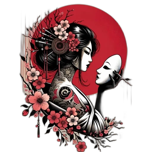 dress, mask, flower, face transparent PNG cut-out