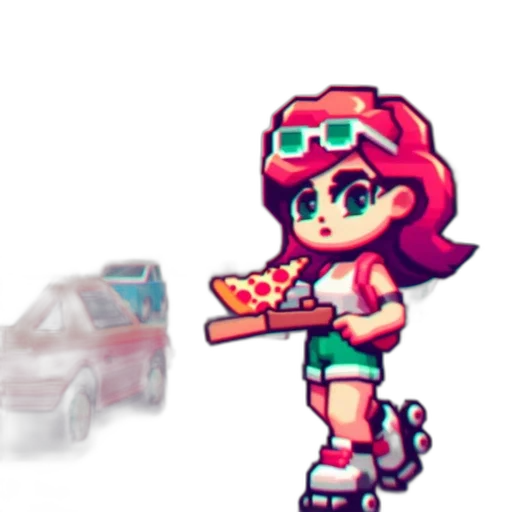 car, weapon, food, pixel art transparent PNG cut-out