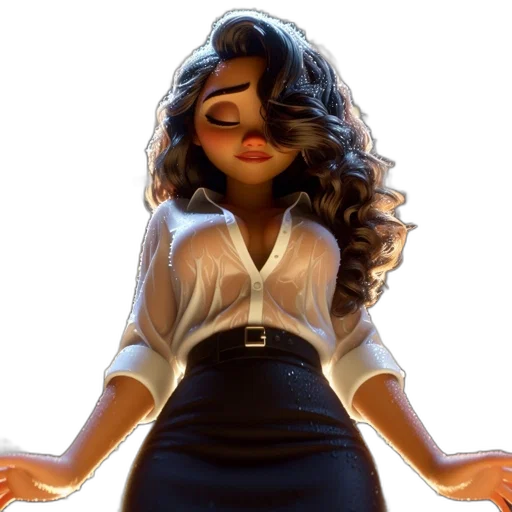 dress, concept art, cartoon, 3d render transparent PNG cut-out