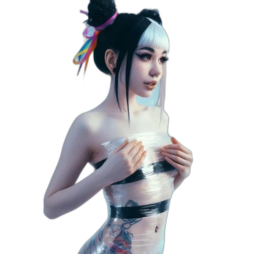 dress, jewelry, robot, staff transparent PNG cut-out