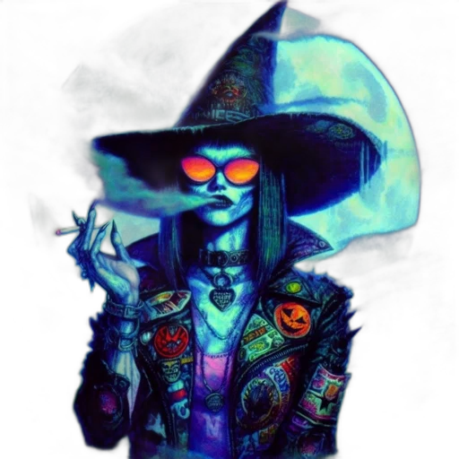 jacket, mask, hat, staff transparent PNG cut-out