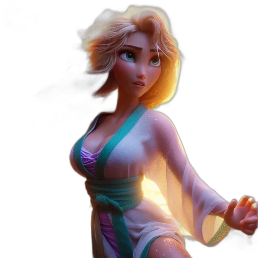 dress, staff, concept art, 3d render transparent PNG cut-out