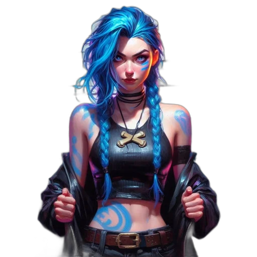 jacket, staff, face, cyberpunk transparent PNG cut-out