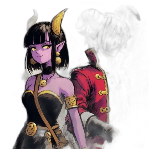 dragon, staff, dress, mask transparent PNG cut-out