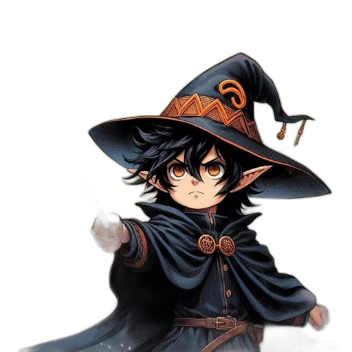 hat, staff, mask, fantasy art transparent PNG cut-out