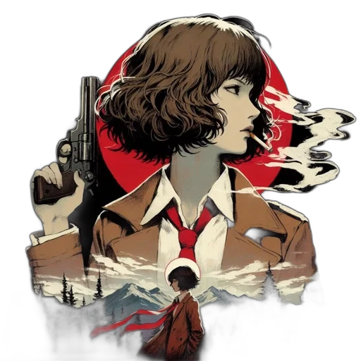 jacket, weapon, comic book art, concept art transparent PNG cut-out
