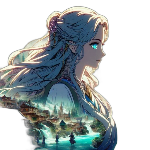dress, face, fantasy art, concept art transparent PNG cut-out