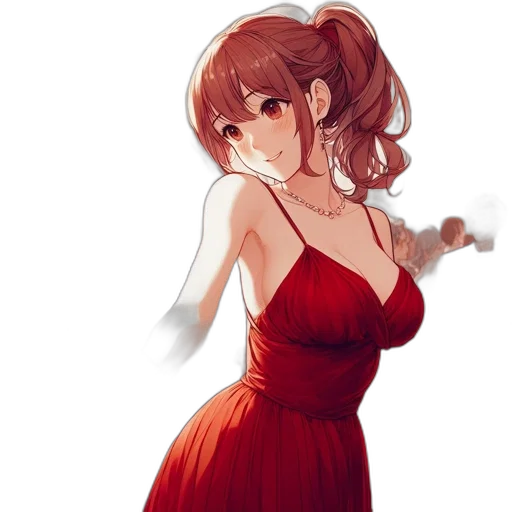 dress, anime, concept art, watercolor transparent PNG cut-out