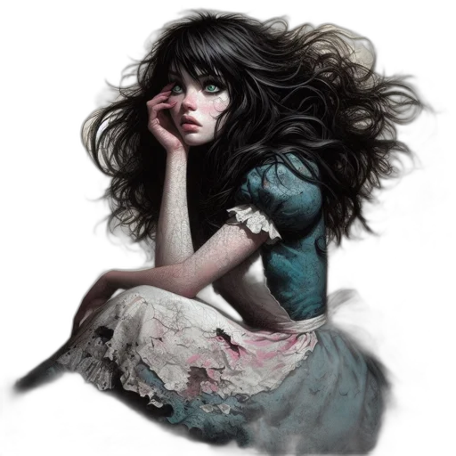 face, dress, hair, creature transparent PNG cut-out