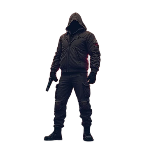 jacket, weapon, staff, creature transparent PNG cut-out