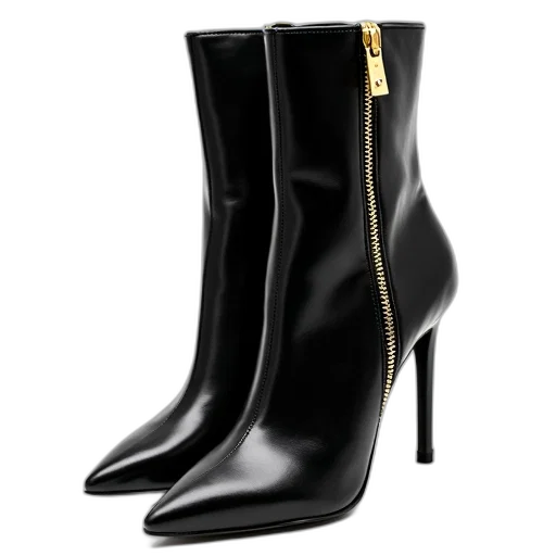 shoes, pair, black, high-heeled transparent PNG cut-out