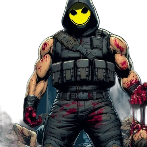 comic book art, concept art, cyberpunk, dimly transparent PNG cut-out