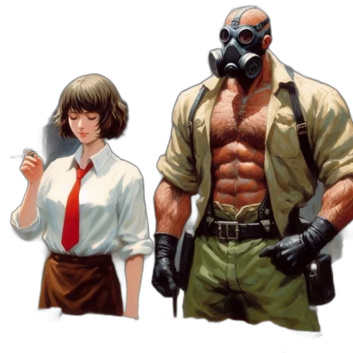 mask, comic book art, concept art, cyberpunk transparent PNG cut-out