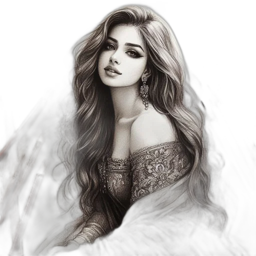 dress, face, photorealistic, fantasy art transparent PNG cut-out