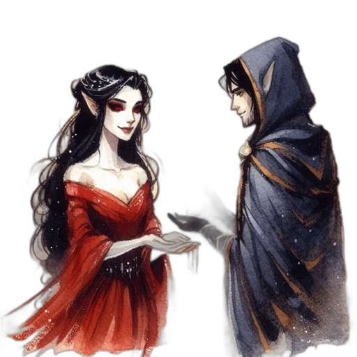 dress, fantasy art, concept art, comic book art transparent PNG cut-out