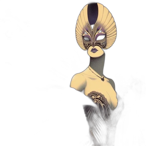 mask, crown, dress, hair transparent PNG cut-out