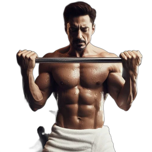photorealistic, muscular, man, covered transparent PNG cut-out