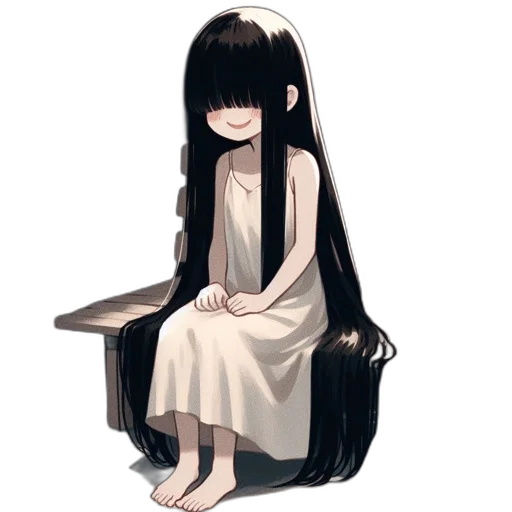 dress, hair, creature, mask transparent PNG cut-out