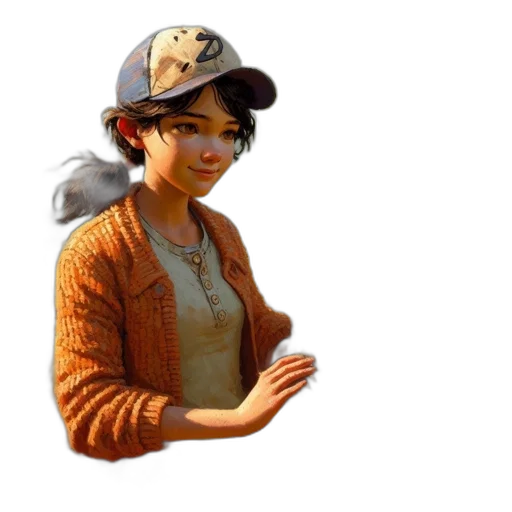 hat, jacket, face, staff transparent PNG cut-out