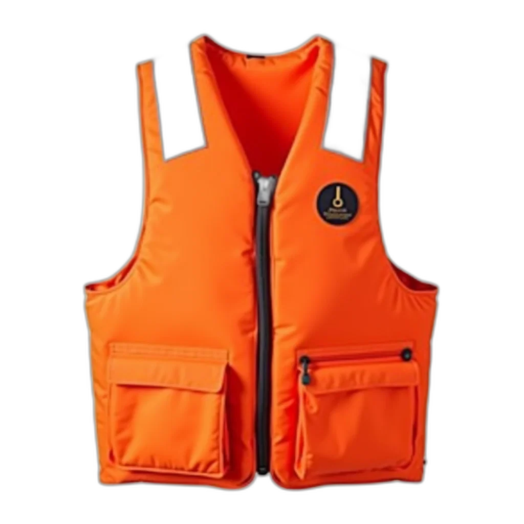 jacket, bright, orange, life transparent PNG cut-out