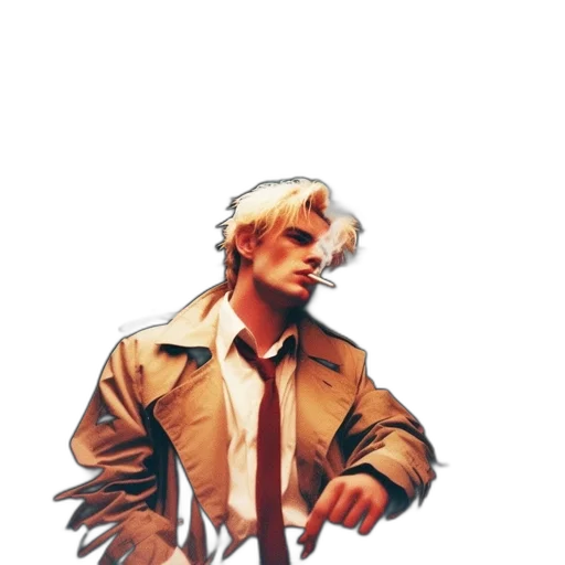 jacket, staff, pixel art, comic book art transparent PNG cut-out