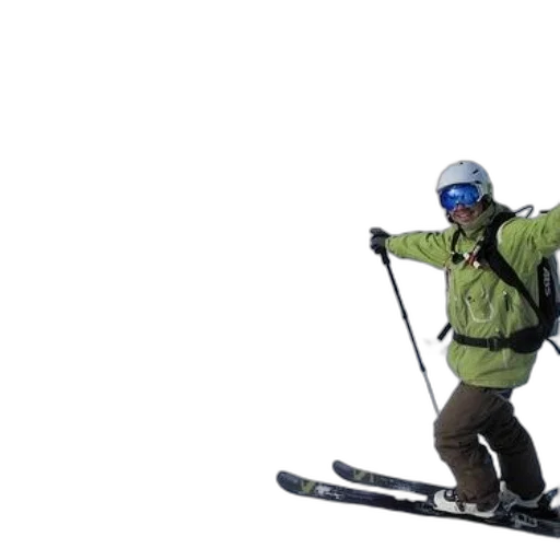 staff, snow, skier, green transparent PNG cut-out