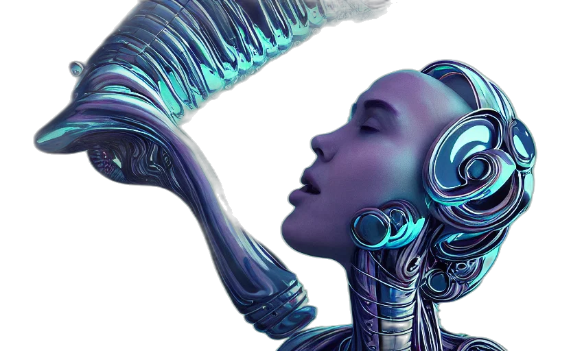 robot, concept art, cyberpunk, fantasy art transparent PNG cut-out