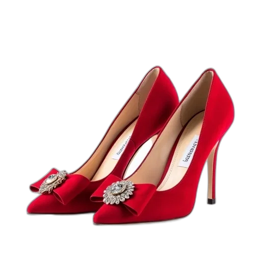shoes, red, pair, high transparent PNG cut-out