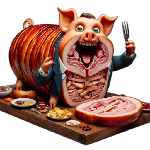 food, animal, creature, 3d render transparent PNG cut-out