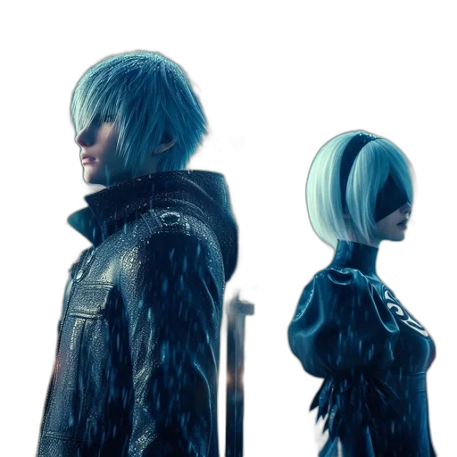 hair, jacket, creature, concept art transparent PNG cut-out