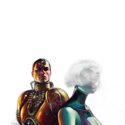 robot, comic book art, concept art, fantasy art transparent PNG cut-out
