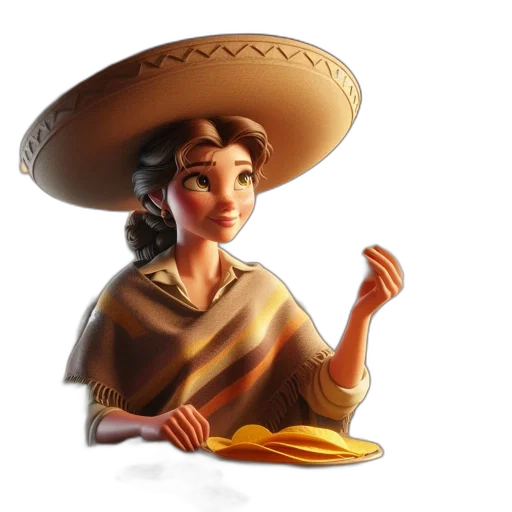 hat, dress, staff, jewelry transparent PNG cut-out